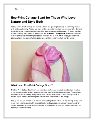 Eco-Print Collage Scarf – Nature-Inspired Fashion Accessory