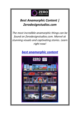 Best Anamorphic Content | Zerodesignstudios.com