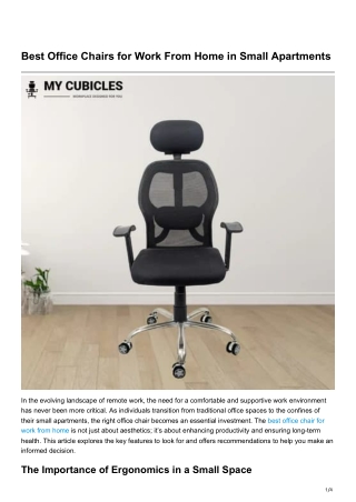 Best Office Chairs for Work From Home in Small Apartments