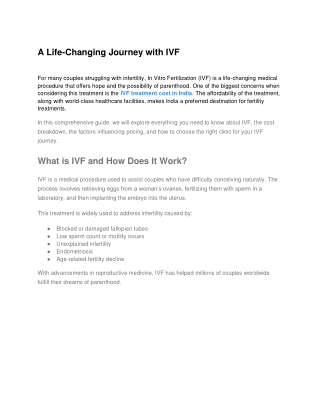 A Life-Changing Journey with IVF