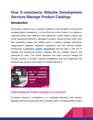 How E-commerce Website Development Services Manage Product Catalogs_Spinx Infotech