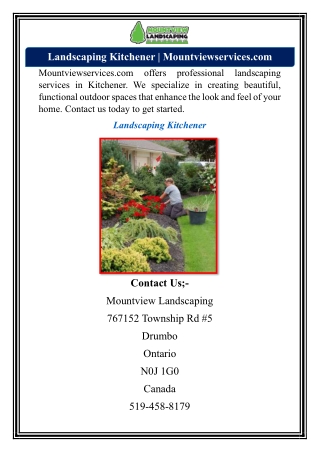Landscaping Kitchener | Mountviewservices.com
