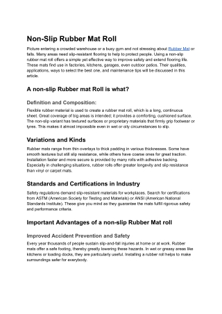 Non-Slip Rubber Mat Roll