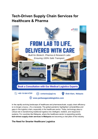 Tech-Driven Supply Chain Services for Healthcare & Pharma