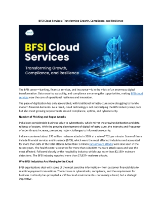 BFSI Cloud Services Transforming