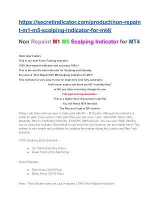 Non Repaint M1 M5 Scalping Indicator for MT4