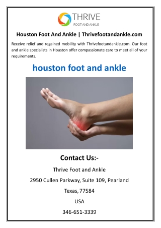 Houston Foot And Ankle