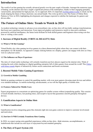 The Future of Online Slot Machine: Trends to Watch in 2024