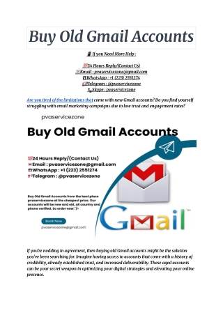 Buy Old Gmail Accounts