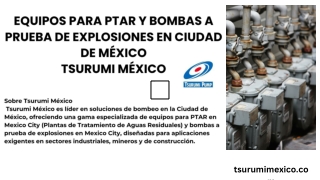Equipos para PTAR y Bombas a Prueba de Explosiones en Ciudad de México  Tsurumi México