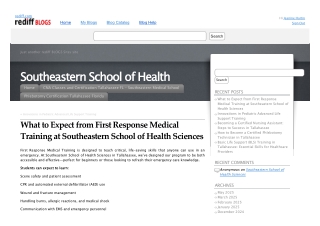 What to Expect from First Response Medical Training at Southeastern School of Health Sciences