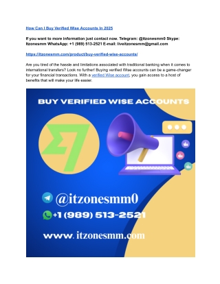 The Ultimate Guide to Buy Verified Wise Accounts in 2025