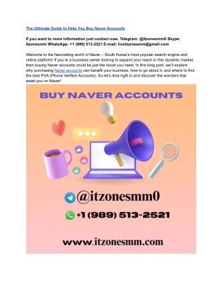 What are the benefits of buying Naver accounts