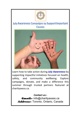 July Awareness Campaigns to Support Important Causes