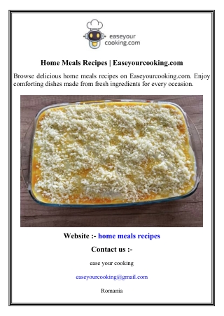 Home Meals Recipes   Easeyourcooking.com