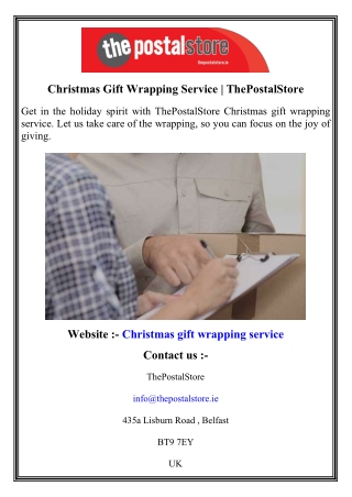 Christmas Gift Wrapping Service   ThePostalStore