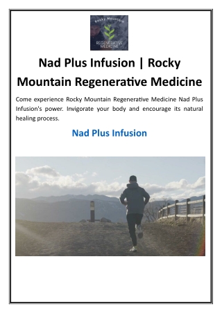 Nad Plus Infusion