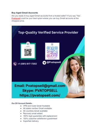 Buy Aged Gmail Accounts