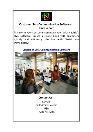 Customer Sms Communication Software  Navizio.com