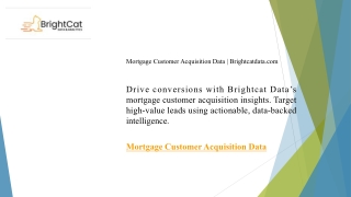 Mortgage Customer Acquisition Data Brightcatdata.com