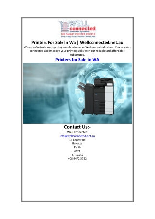 Printers For Sale In Wa  Wellconnected.net.au.