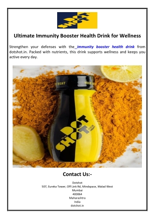Ultimate Immunity Booster Health Drink for Wellness