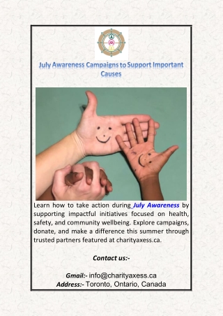 July Awareness Campaigns to Support Important Causes