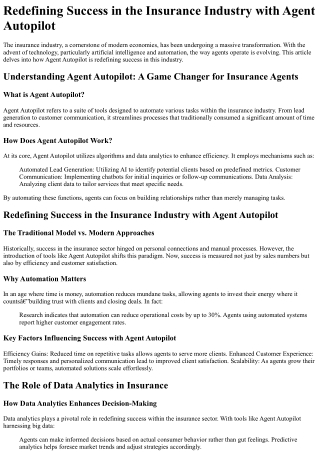 Redefining Success in the Insurance Industry with Agent Autopilot