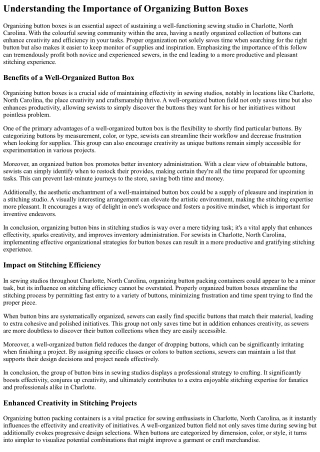 Organize Button Bins In Charlotte North Carolina Stitching Studios