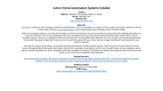 Lutron Home Automation Systems Installer