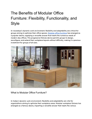 Smart Modular Office Furniture for Modern Workspaces