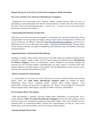 Manual Therapy for Neck and Lower Back Pain in Singapore_ Hands-On Healing