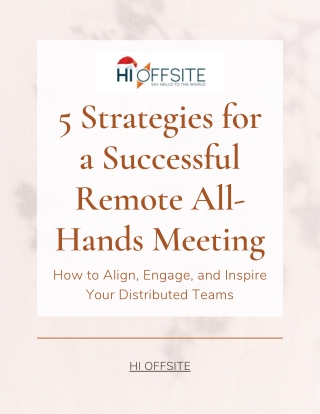 5 Remote Meeting Strategies by Offsite Experts - HI Offsite