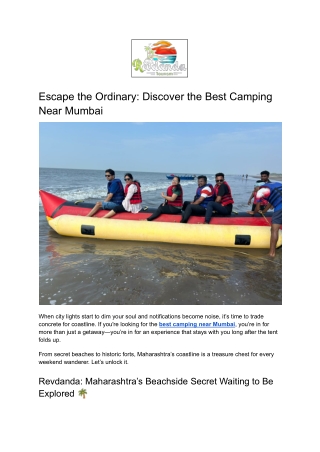 Escape the Ordinary_ Discover the Best Camping Near Mumbai