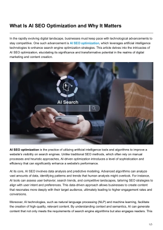 What Is AI SEO Optimization and Why It Matters