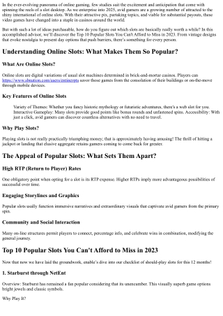 Best 10 Popular  Slot Machine You Can't Afford to  Ignore in 2025