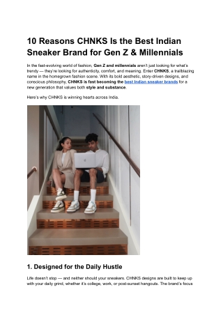 10 Reasons CHNKS Is the Best Indian Sneaker Brand for Gen Z & Millennials