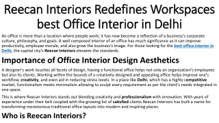 Best Office Interior in Delhi Design Services by Reecan Interiors