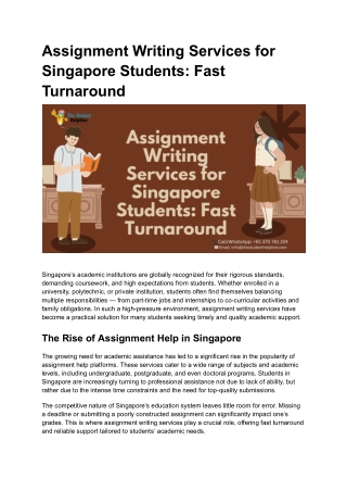 Assignment Writing Services for Singapore Students_ Fast Turnaround