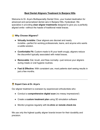 Best Dental Aligners Treatment In Banjara Hills