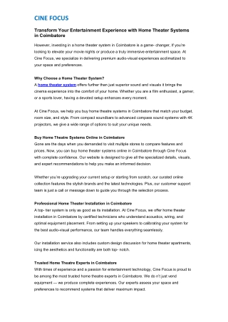 Transform Your Entertainment Experience with Home