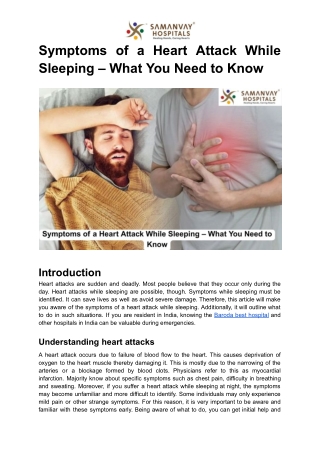 Symptoms of a Heart Attack While Sleeping – What You Need to Know