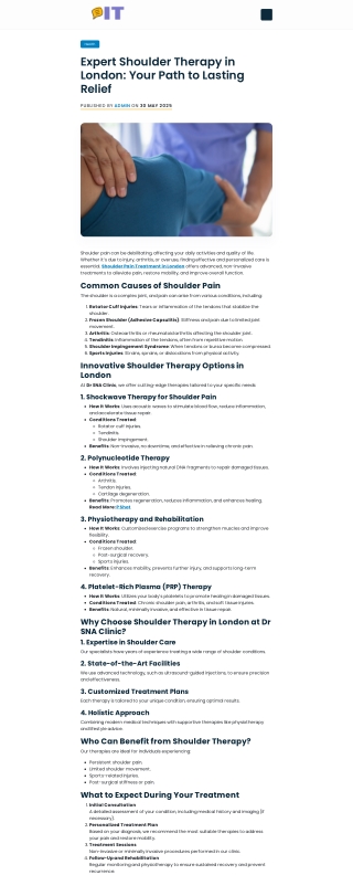 Expert Shoulder Therapy in London Your Path to Lasting Relief - Idea Tribune