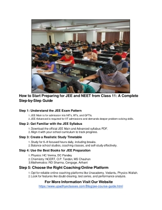 How to Start Preparing for JEE from Class