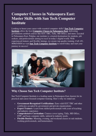 Computer Classes in Nalasopara East