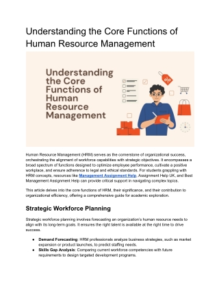 Understanding the Core Functions of Human Resource Management