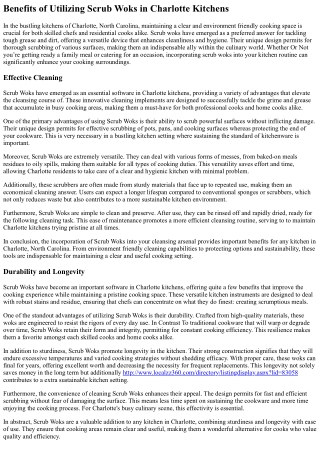 Scrub Woks For A Clean Charlotte North Carolina Cooking Space