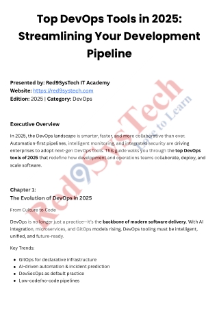 Top DevOps Tools in 2025: Streamlining Your Development Pipeline