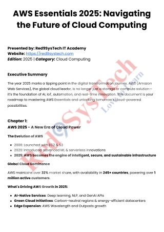AWS Essentials 2025: Navigating the Future of Cloud Computing