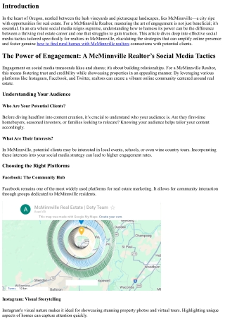 The Power of Engagement: A McMinnville Realtor’s Social Media Tactics